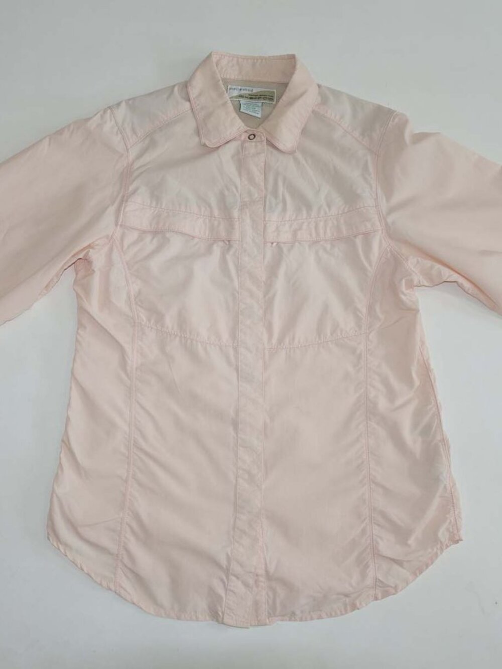 ExOfficio Women's Insect Shield Snap Button Shirt Size XS Light Pink 100% Nylon